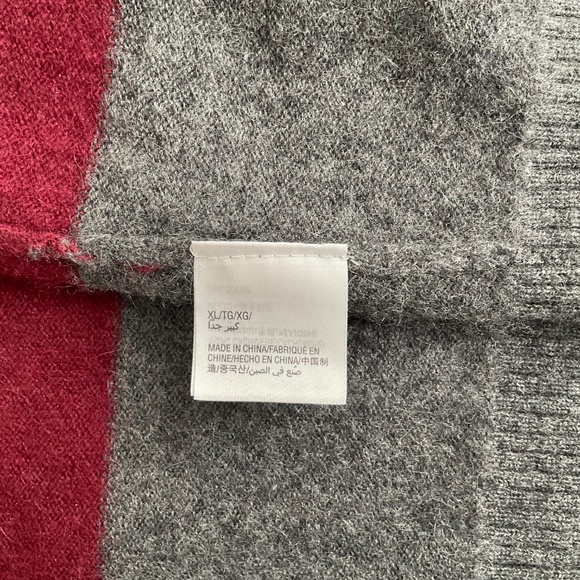 Charter Club Luxury 100% Cashmere V-Neck Sweater XL Colorblock Striped Classic - Picture 8 of 10